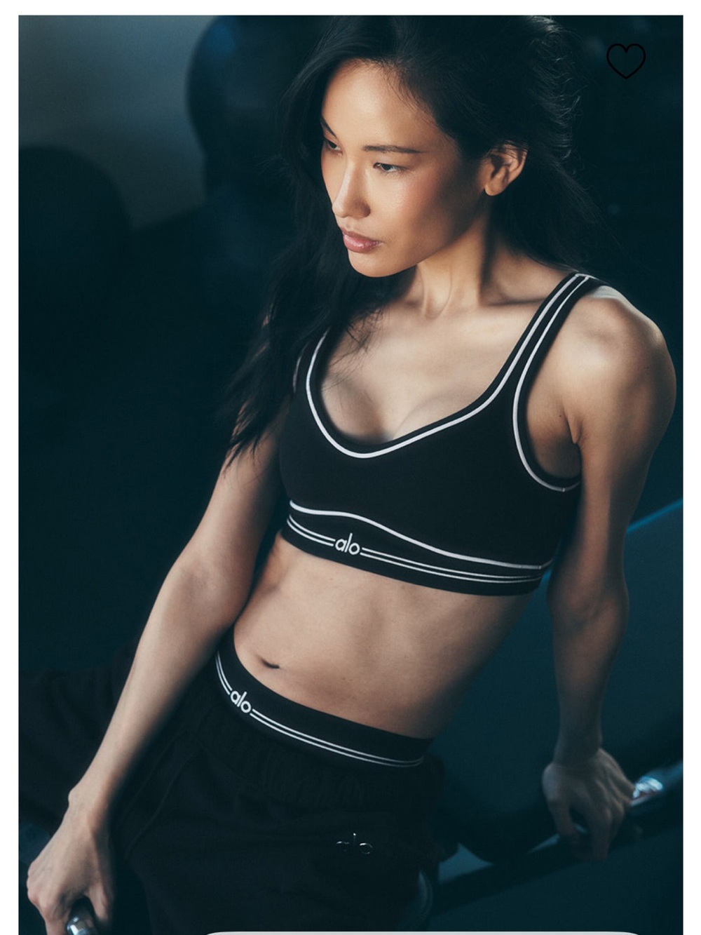 Alo Heartthrob Black Sports Bra